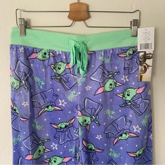 STAR WARS The Mandalorian Fleece Pajama Pants NWT Women's Medium Purple Cozy - Picture 5 of 10